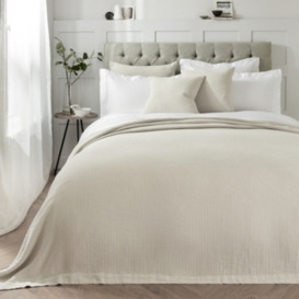 The White Company Florian Bedspread, Natural, Size: Emperor