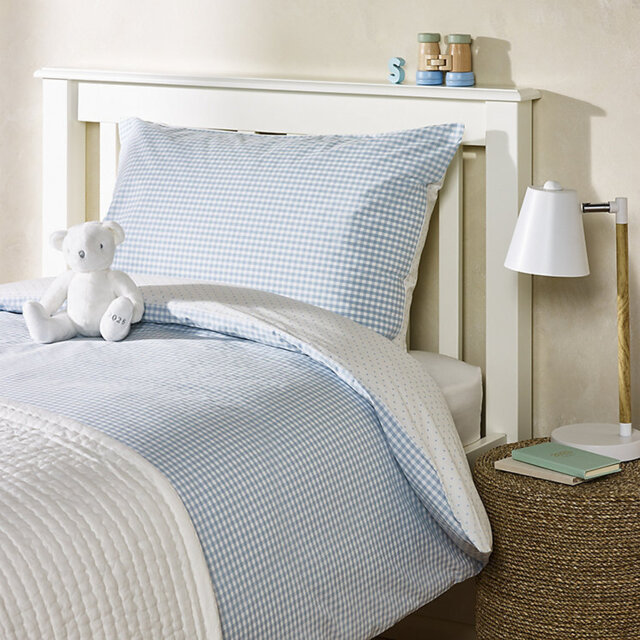The White Company Organic Cotton Reversible Gingham Duvet Cover & Pillowcase Set