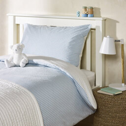 The White Company Organic Cotton Reversible Gingham Duvet Cover & Pillowcase Set