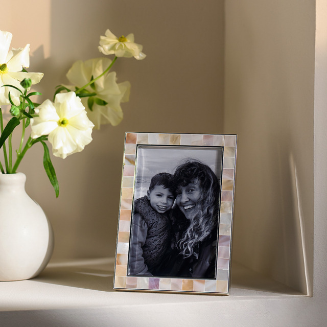 The White Company Mother of Pearl Photo Frame - 4x6”, White, Size: One Size - image 1