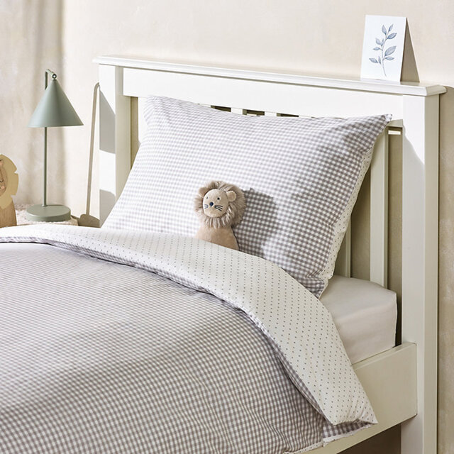 The White Company Organic Cotton Reversible Gingham Duvet Cover & Pillowcase Set