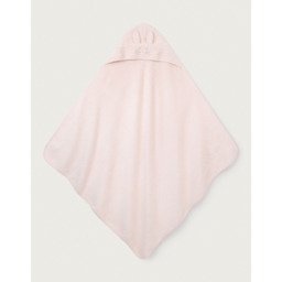 The White Company Organic Cotton Bunny Hooded Baby Towel, Pink, Size: One Size - thumbnail 2