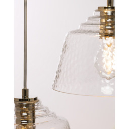 The White Company Lansdown Glass Triple Pendant, Silver/Clear, Size: One Size - thumbnail 2