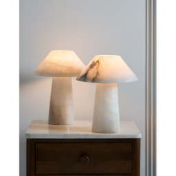 The White Company Haddington Alabaster Table Lamp, White, Size: One Size - thumbnail 2