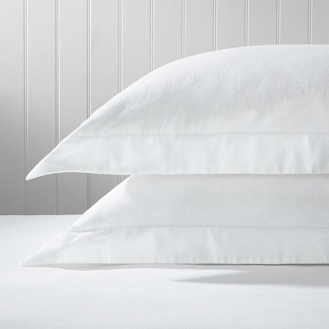 The White Company Velvet Touch Brushed Cotton Oxford Pillowcase - Single