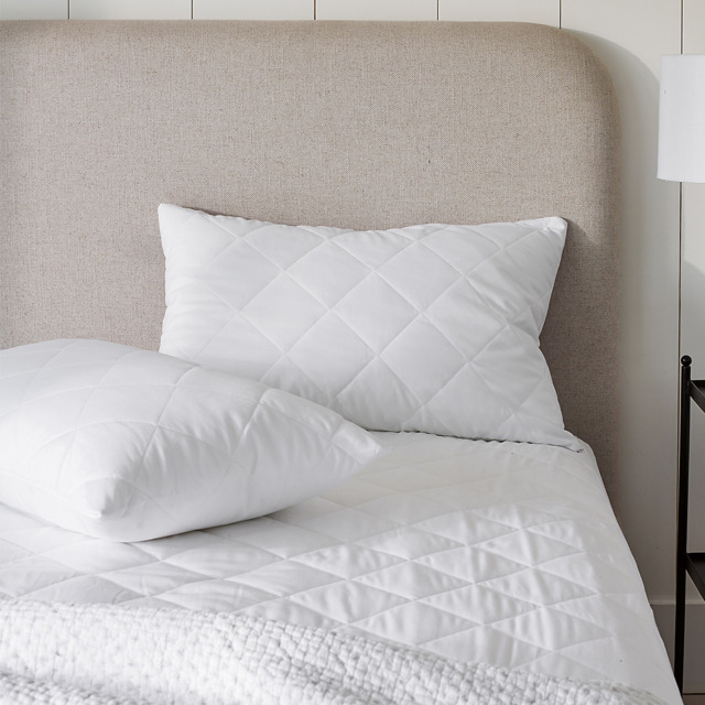 The White Company Luxury Pure Cotton Quilted Pillow Protector - Set of 2