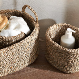 The White Company Seagrass Nested Baskets - Set of 3, Natural, Size: One Size - thumbnail 1