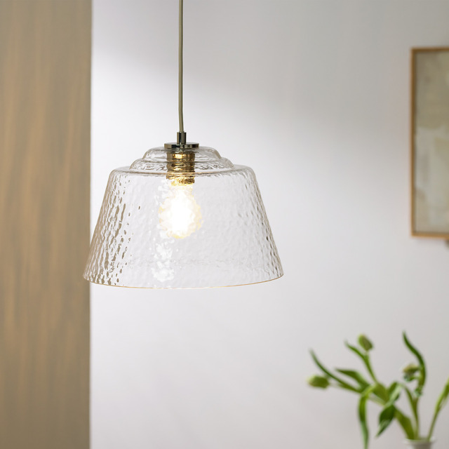 The White Company Lansdown Glass Single Pendant, Silver/Clear, Size: One Size - image 1