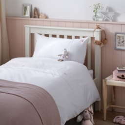 The White Company Enchanted Garden Fairy Bed Linen Set, White/Pink, Size: Cot Bed