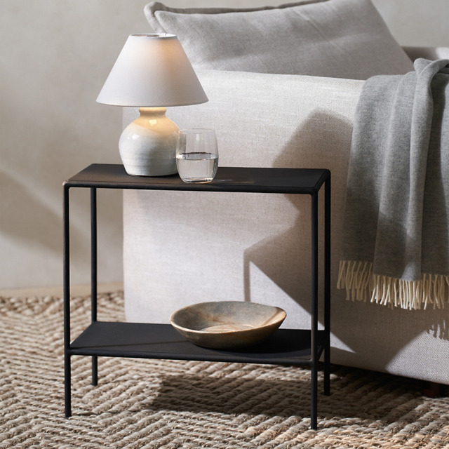The White Company Marton Sofa Side Table, Black, Size: One Size - image 1