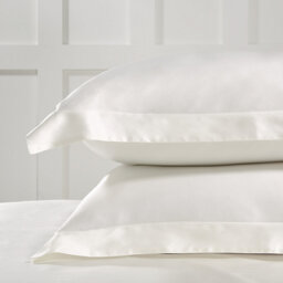 The White Company Audley Pure Silk Oxford Pillowcase with Border - Single