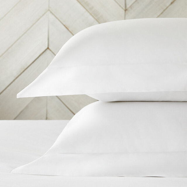 The White Company Essentials Egyptian Cotton Oxford Pillowcase with Border - Single