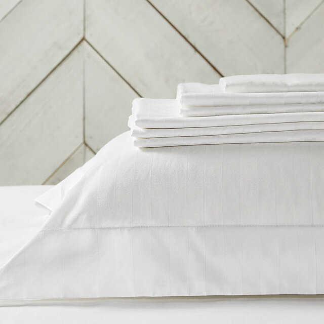 The White Company Cambridge Stripe Flat Sheet - Set of 2