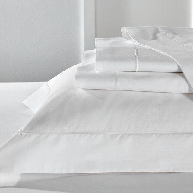 The White Company Single Row Cord Cotton Flat Sheet - Set of 2