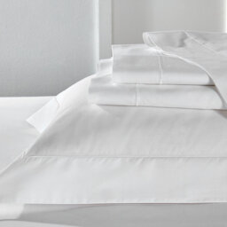 The White Company Single Row Cord Cotton Flat Sheet - Set of 2