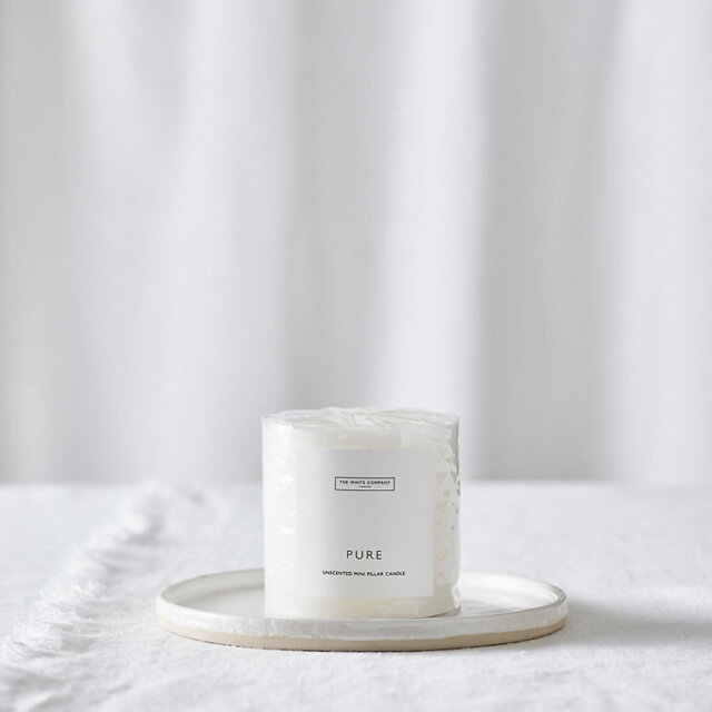 The White Company Unscented Pillar Candle - Mini, No Colour, Size: One Size