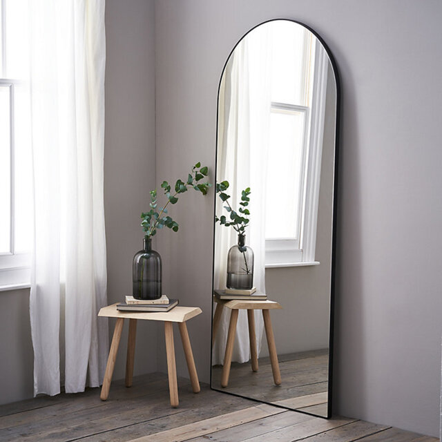 The White Company Chiltern Fine Metal Full Length Arch Mirror, Black, Size: One Size - image 1