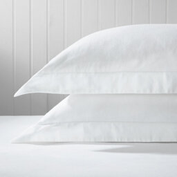 The White Company Velvet Touch Brushed Cotton Oxford Pillowcase - Single