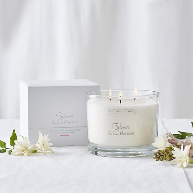 The White Company Tuberose & Cashmere Large Candle, No Colour, Size: One Size - image 1