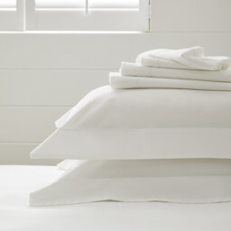 The White Company Single Row Cord Egyptian Cotton Flat Sheet