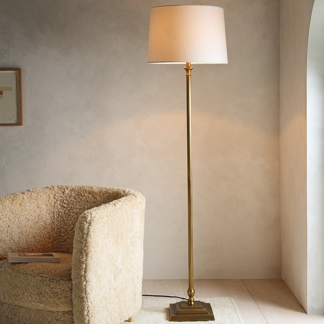 The White Company Harris Floor Lamp - Antique Brass, White/Antique Brass, Size: One Size - image 1