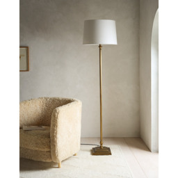 The White Company Harris Floor Lamp - Antique Brass, White/Antique Brass, Size: One Size - thumbnail 2