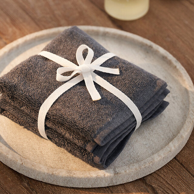 The White Company Charcoal Face Cloths - Set of 3, Charcoal, Size: Face Cloth - image 1