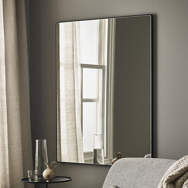 The White Company Chiltern Fine Metal Rectangular Mirror, Black, Size: One Size - image 1