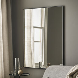 The White Company Chiltern Fine Metal Rectangular Mirror, Black, Size: One Size - thumbnail 1