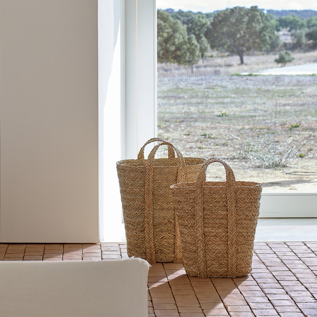 The White Company Seagrass Tall Baskets - Set of 2, Natural, Size: One Size - image 1