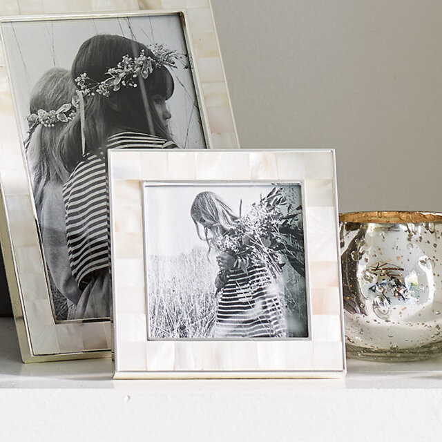 The White Company Mother of Pearl Photo Frame - 3x3”, White, Size: One Size - image 1