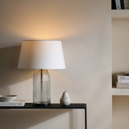 The White Company Bermondsey Table Lamp, Black/Clear, Size: One Size