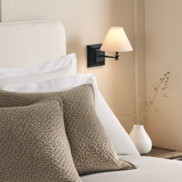 The White Company Harris Rechargeable Wall Light - Black, Natural/Black, Size: One Size