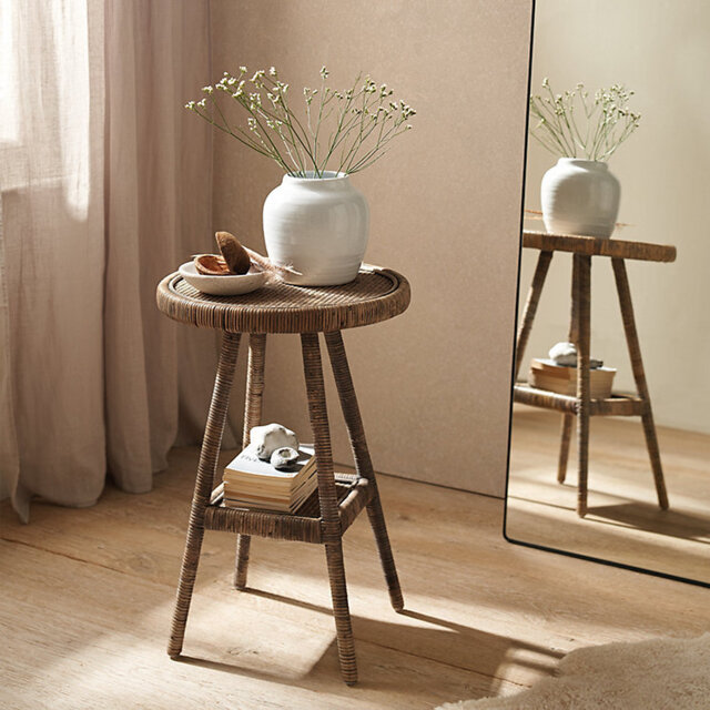 The White Company Cartmel Rattan Side Table, Natural, Size: One Size - image 1