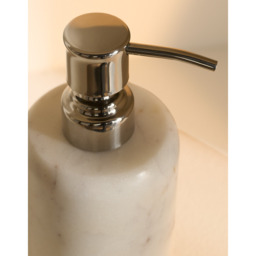 The White Company Larton Marble Soap Dispenser, White, Size: One Size - thumbnail 2