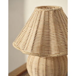 The White Company Arles Rattan Table Lamp, Natural, Size: One Size - thumbnail 2