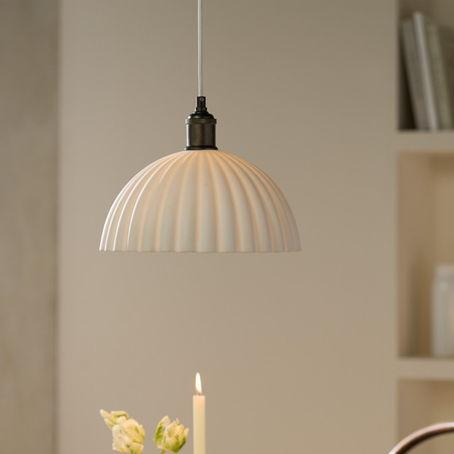 The White Company Wimbledon Porcelain Pendant, White, Size: One Size - image 1