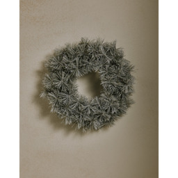 The White Company 35cm Frosted Midi Wreath, Green - thumbnail 2