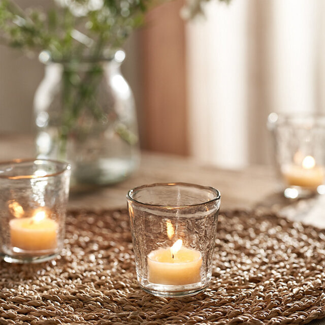 The White Company Jago Hammered Glass Tealight Holder - Small, Clear, Size: One Size - image 1