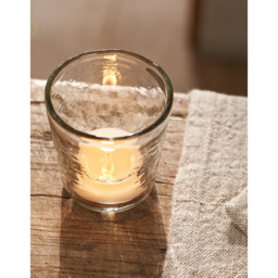 The White Company Jago Hammered Glass Tealight Holder - Small, Clear, Size: One Size - thumbnail 2