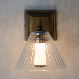 The White Company Cambridge Rechargeable Wall Light, Antique Brass/Clear, Size: One Size