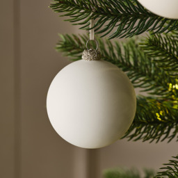 The White Company White Matte Bauble - 8cm, White - thumbnail 1