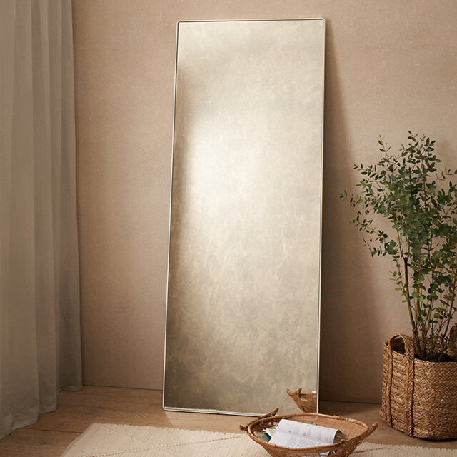 The White Company Chiltern Fine Metal Floor Mirror, White, Size: One Size - image 1