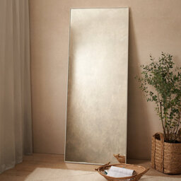 The White Company Chiltern Fine Metal Floor Mirror, White, Size: One Size