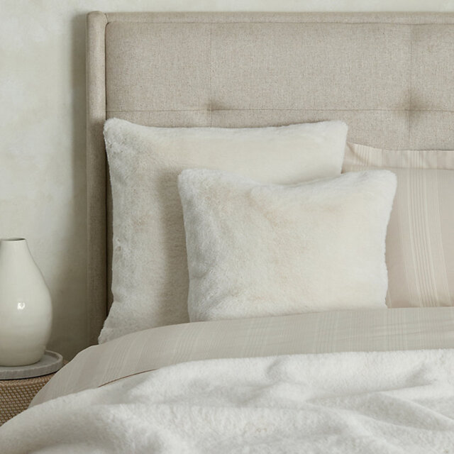 The White Company Super Soft Faux Fur Cushion