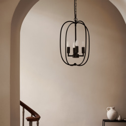The White Company Kingham Pendant Ceiling Light, Black, Size: One Size