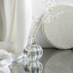 The White Company Ribbed Bud Vase, Clear, Size: One Size - thumbnail 1
