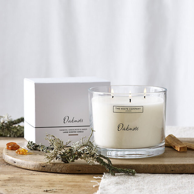 The White Company Oakmoss Large Candle, No Colour, Size: One Size