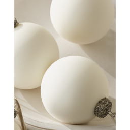The White Company Small White Baubles - Set of 4, White, Size: One Size - thumbnail 2