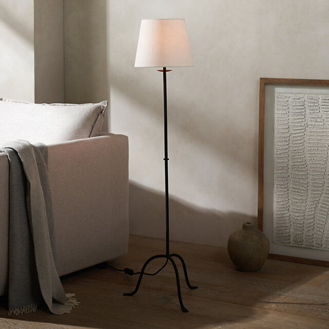 The White Company Marton Floor Lamp, Black, Size: One Size